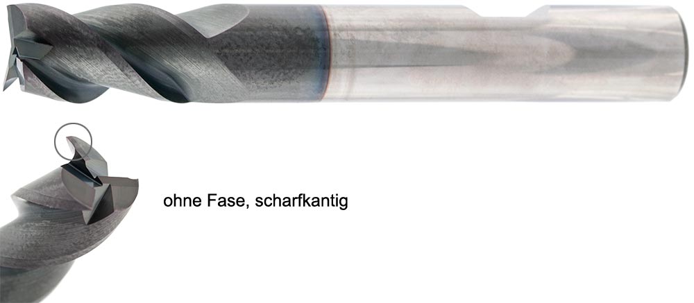VHM Schaftfräser kurz scharfkantig ohne Fase 19144