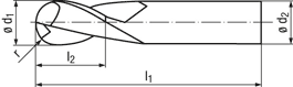 technische Zeichnung Radiusfräser Typ MH1L