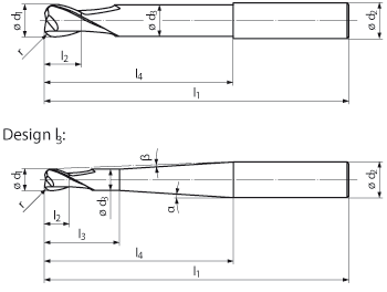technische Zeichnung HSC Torusfräser rg19.86a