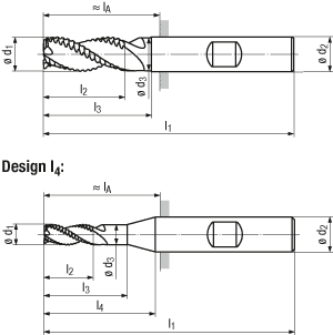 technische Zeichnung Alu fräser RG24-48