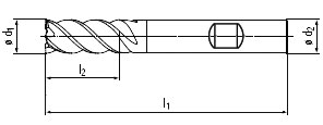 technische Zeichnung VHM HPC Fräser Alligator Stahl