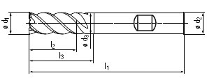 technische Zeichnung VHM HPC Fräser Alligator Stahl