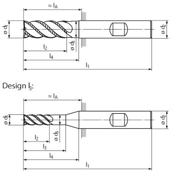 technische Zeichnung Schruppfraeser mit IKZ RG28-69AZ IKZ